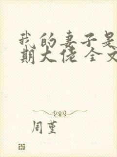 我的妻子是大乘期大佬 全文阅读