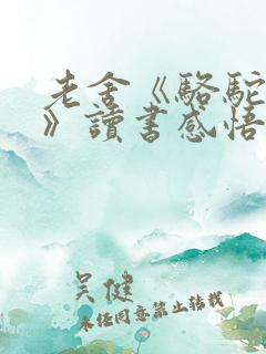 老舍《骆驼祥子》读书感悟