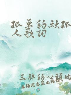 孤单的秋孤单的人歌词