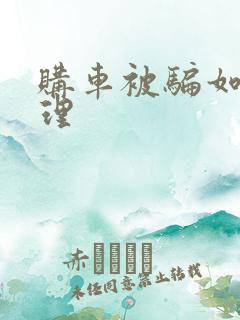 购车被骗如何处理