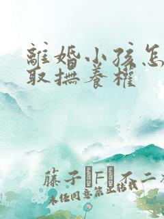 离婚小孩怎么争取抚养权