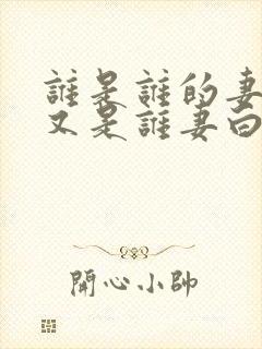 谁是谁的妻子谁又是谁妻白结东子小说