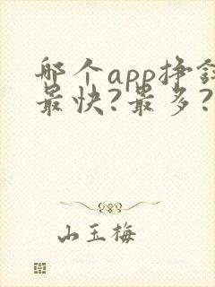 哪个app挣钱最快?最多?