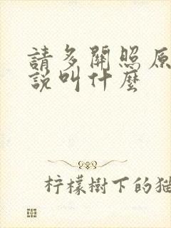 请多关照原著小说叫什么