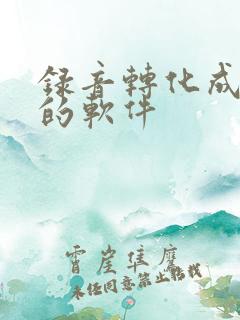 录音转化成文字的软件