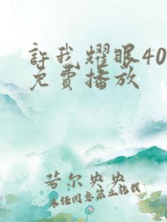 许我耀眼40集免费播放