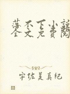 落不下小说在线全文免费阅读笔趣阁无弹窗