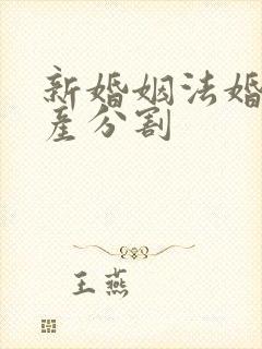 新婚姻法婚后财产分割