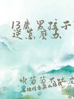 13岁男孩子叛逆怎么办