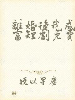 离婚后我成了首富短剧免费观看