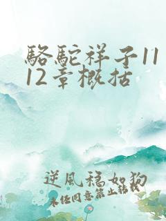 骆驼祥子11至12章概括