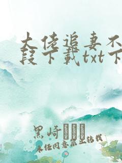 大佬追妻不择手段下载txt下