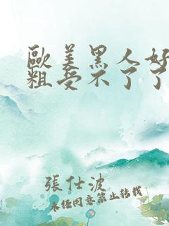 欧美黑人好大好粗受不了了