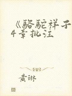 《骆驼祥子》14章批注