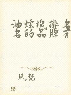 油烟机排名前十名的品牌有哪些