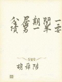 分居期间一方欠债另一半要分担吗