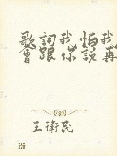 歌词我怕我没机会跟你说再见求歌名