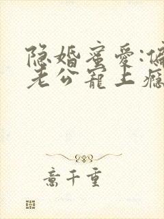 隐婚蜜爱:偏执老公宠上瘾原著作者