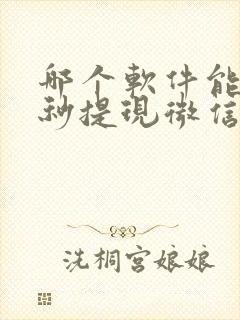 哪个软件能赚钱秒提现微信