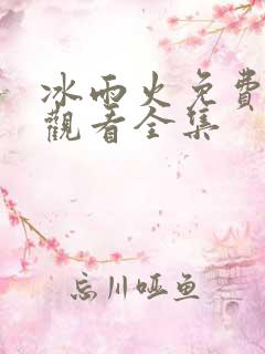 冰雨火免费高清观看全集