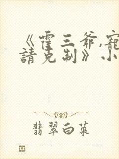 《霍三爷,宠妻请克制》小说