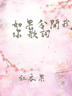 如果分开我也爱你 歌词