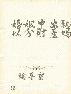 婚姻中出轨方可以分财产吗