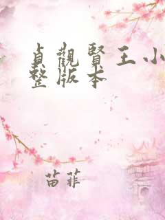 贞观贤王小说完整版本