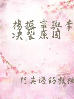 杨振宁与李政道决裂原因