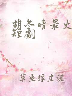 胡冬晴最火十部短剧