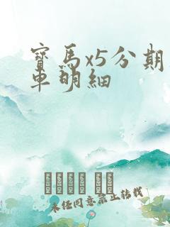 宝马x5分期购车明细