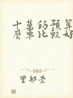 十万的预算买什么车比较好