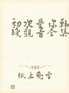 初次爱你韩剧在线观看全集