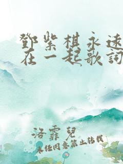 邓紫棋永远都要在一起歌词