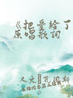 《把爱给了谁》原唱歌词