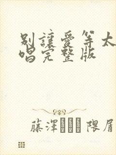 别让爱等太久原唱完整版