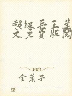 超级兵王叶谦全文免费版阅读