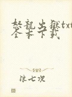 怒龙出狱txt全本下载