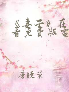 《妻子》在线观看免费版电视剧韩剧