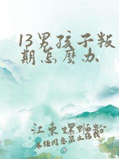 13男孩子叛逆期怎么办