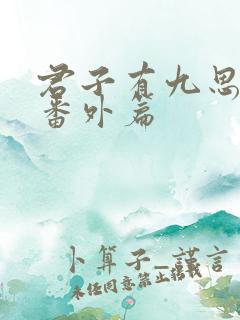 君子有九思婚后番外篇