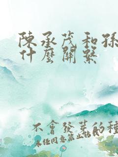 陈承茂和孙颖莎什么关系