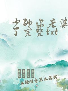 少帅你老婆又跑了完整txt