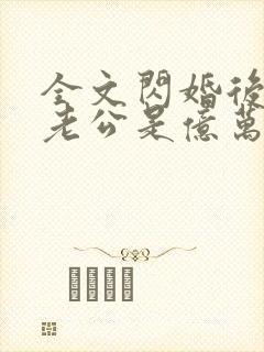 全文闪婚后发现老公是亿万富豪