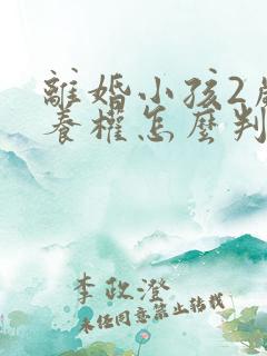 离婚小孩2岁抚养权怎么判