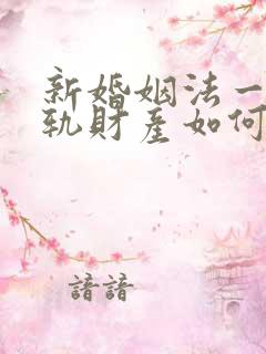 新婚姻法一方出轨财产如何分割