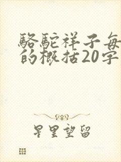 骆驼祥子每一章的概括20字左右