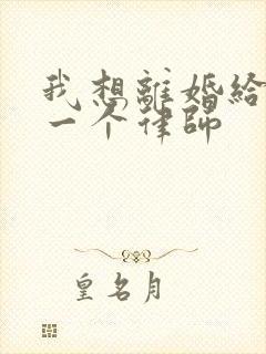 我想离婚给我找一个律师