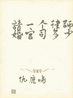 请一个律师打离婚官司多少钱