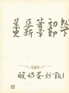 叶辰萧初然最新更新章节下载